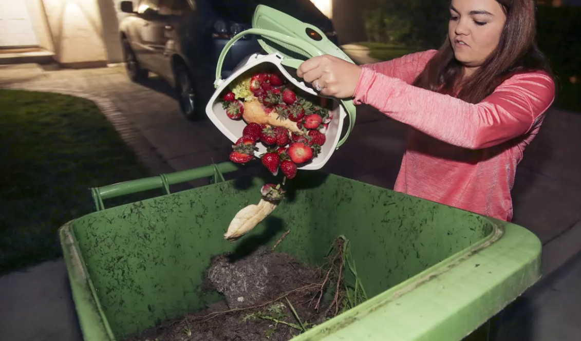 Composting into a green bin