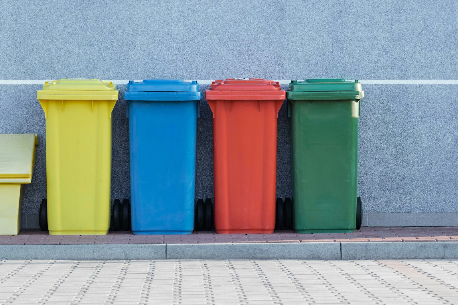 Colorful rubbish bins